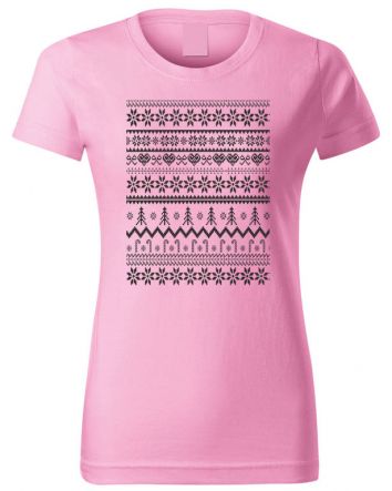 Kötött karácsony Női póló-Női póló-XS-Rózsaszín