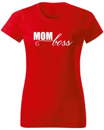Mom Boss-Női póló-XS-Piros