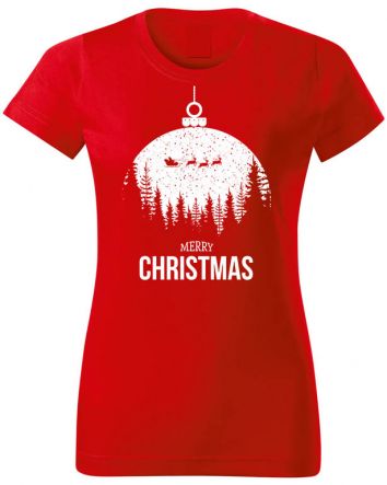 Merry Christmas Női póló-Női póló-XS-Piros