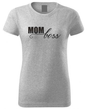 Mom Boss-Női póló-XS-Szürke