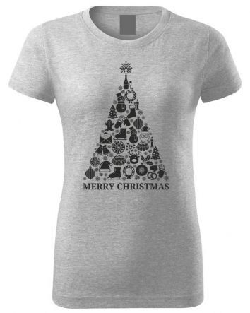 Karácsonyfa Női póló-Női póló-XS-Szürke