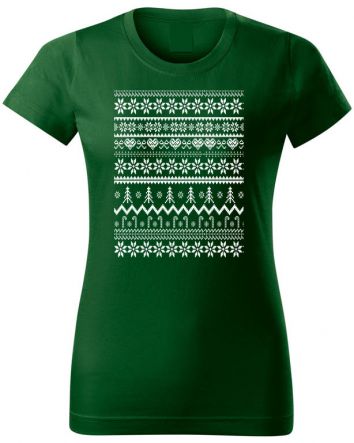 Kötött karácsony Női póló-Női póló-XS-Zöld