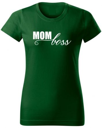 Mom Boss-Női póló-XS-Zöld
