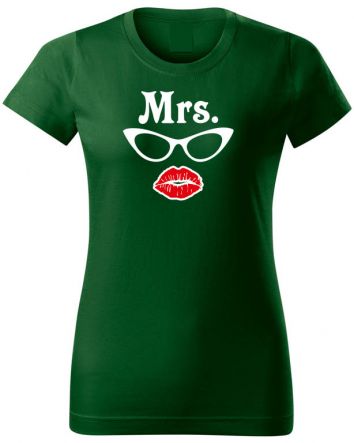 Mrs Száj-Női póló-XS-Zöld