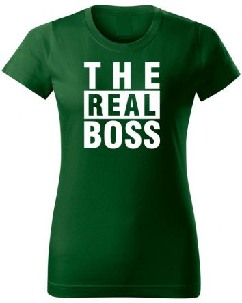 The Real Boss-Női póló-XS-Zöld