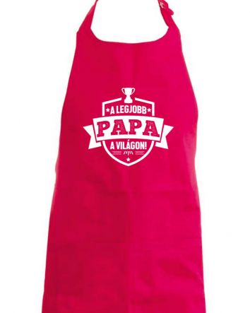 A legjobb Papa a világon címer Kötény-Kötény-One size-Piros