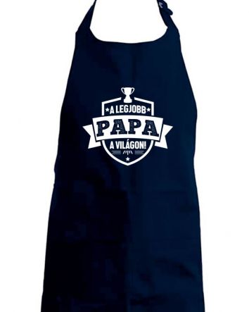 A legjobb Papa a világon címer Kötény-Kötény-One size-Tengerészkék