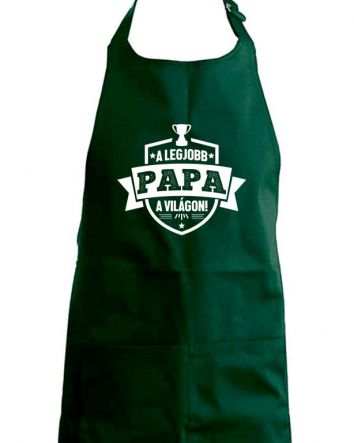 A legjobb Papa a világon címer Kötény-Kötény-One size-Zöld