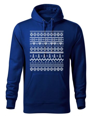 Kötött Karácsony Férfi kapucnis pulóver -Férfi kapucnis pulóver-S-Kék