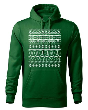 Kötött Karácsony Férfi kapucnis pulóver -Férfi kapucnis pulóver-S-Zöld