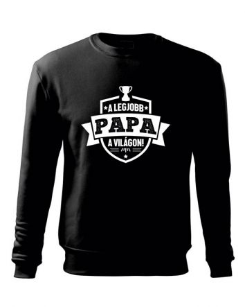 A legjobb Papa a világon címer Férfi pulóver-Férfi pulóver-S-Fekete