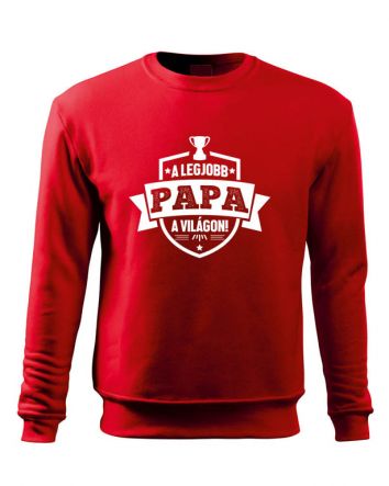 A legjobb Papa a világon címer Férfi pulóver-Férfi pulóver-S-Piros