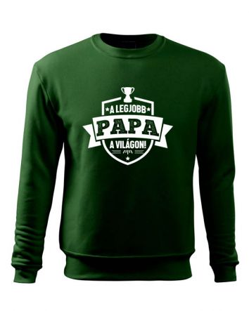 A legjobb Papa a világon címer Férfi pulóver-Férfi pulóver-S-Zöld