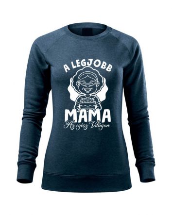 A legjobb Mama az egész világon Női pulóver-Női pulóver-XS-Farmerkék melírozott