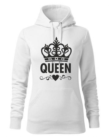 Queen Női kapucnis pulóver-Női kapucnis pulóver-XS-Fehér