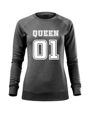 Queen 01 Női pulóver-Női pulóver-XS-Sötétszürke melírozott