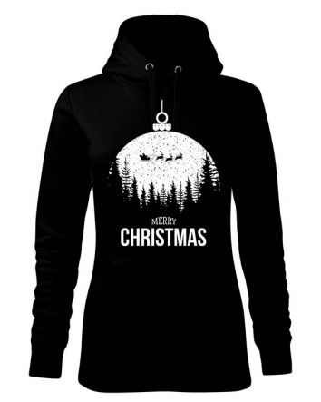 Merry Christmas Női kapucnis pulóver-Női kapucnis pulóver-XS-Fekete
