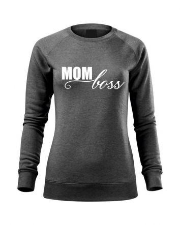 Mom Boss Női pulóver-Női pulóver-XS-Sötétszürke melírozott