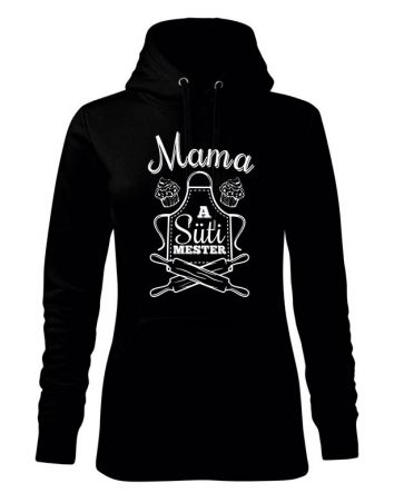 Mama a Süti mester Női kapucnis pulóver-Női kapucnis pulóver-XS-Fekete