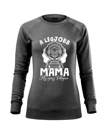 A legjobb Mama az egész világon Női pulóver-Női pulóver-XS-Sötétszürke melírozott