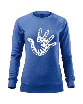 Anya kéz Női pulóver-Női pulóver-XS-Kék melírozott