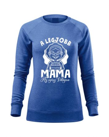 A legjobb Mama az egész világon Női pulóver-Női pulóver-XS-Kék melírozott