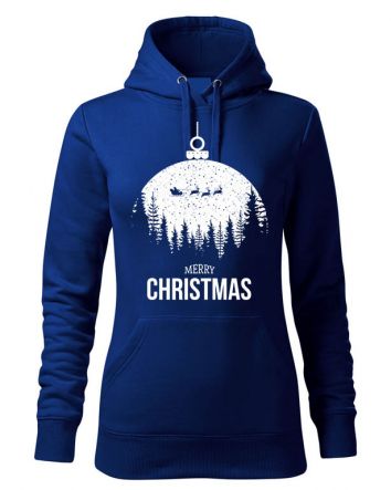 Merry Christmas Női kapucnis pulóver-Női kapucnis pulóver-XS-Kék