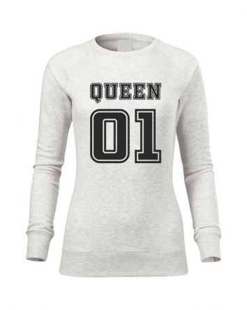 Queen 01 Női pulóver-Női pulóver-XS-Törtfehér