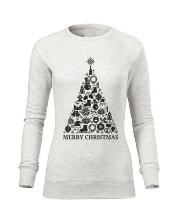 Karácsonyfa Női pulóver-Női pulóver-XS-Törtfehér