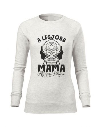 A legjobb Mama az egész világon Női pulóver-Női pulóver-XS-Törtfehér