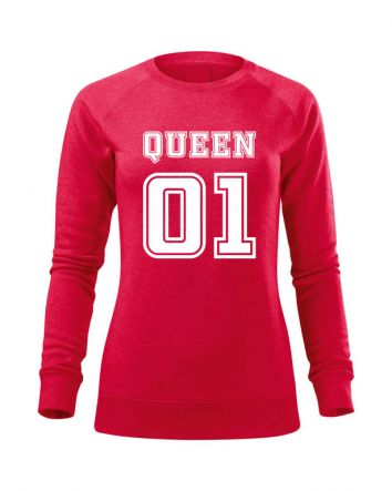 Queen 01 Női pulóver-Női pulóver-XS-Piros melírozott