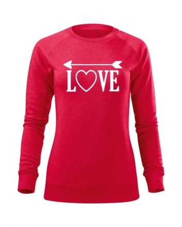 Love Női pulóver-Női pulóver-XS-Piros melírozott