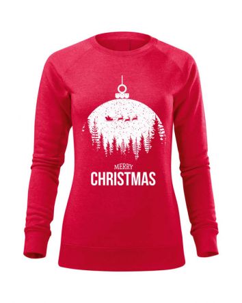 Merry Christmas Női pulóver-Női pulóver-XS-Piros melírozott