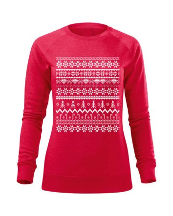 Kötött Karácsony Női pulóver-Női pulóver-XS-Piros melírozott