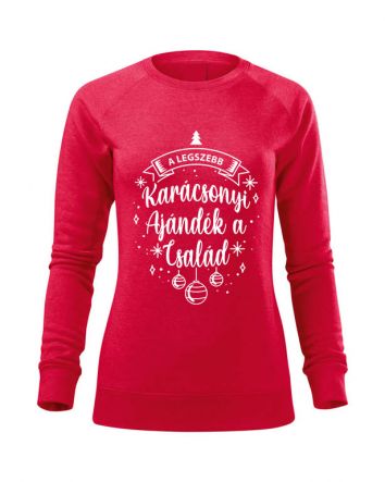 Karácsony Család Női pulóver-Női pulóver-XS-Piros melírozott