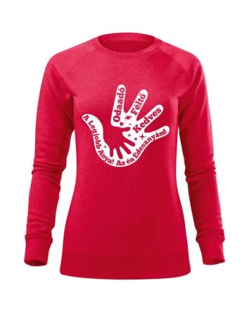 Anya kéz Női pulóver-Női pulóver-XS-Piros melírozott