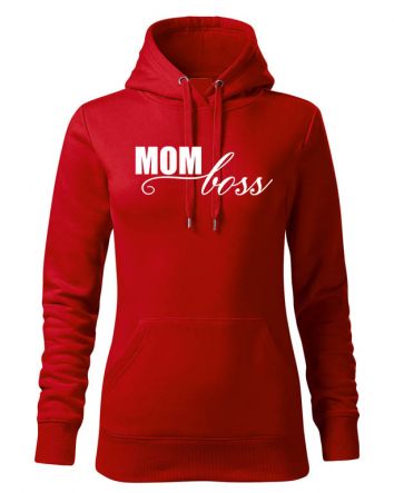 Mom Boss Női kapucnis pulóver-Női kapucnis pulóver-XS-Piros