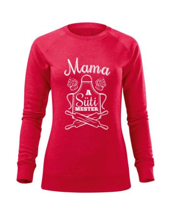 Mama a Süti mester Női pulóver-Női pulóver-XS-Piros melírozott