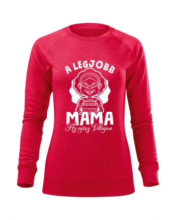 A legjobb Mama az egész világon Női pulóver-Női pulóver-XS-Piros melírozott