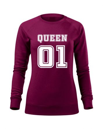 Queen 01 Női pulóver-Női pulóver-XS-Fukszia melírozott