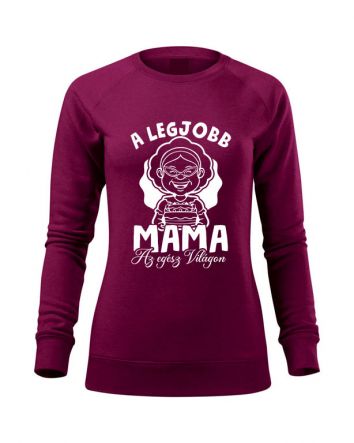 A legjobb Mama az egész világon Női pulóver-Női pulóver-XS-Fukszia melírozott