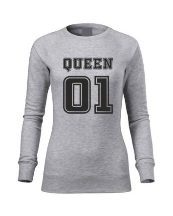 Queen 01 Női pulóver-Női pulóver-XS-Szürke melírozott