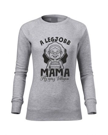 A legjobb Mama az egész világon Női pulóver-Női pulóver-XS-Szürke melírozott