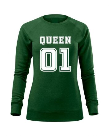 Queen 01 Női pulóver-Női pulóver-XS-Zöld melírozott
