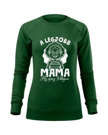 A legjobb Mama az egész világon Női pulóver-Női pulóver-XS-Zöld melírozott