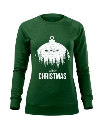 Merry Christmas Női pulóver-Női pulóver-XS-Zöld melírozott