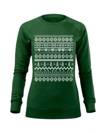 Kötött Karácsony Női pulóver-Női pulóver-XS-Zöld melírozott