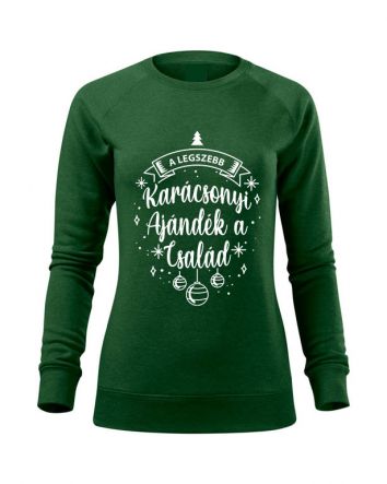 Karácsony Család Női pulóver-Női pulóver-XS-Zöld melírozott