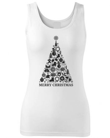 Karácsonyfa Női trikó-Női trikó-XS-Fehér