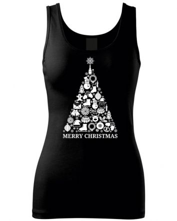 Karácsonyfa Női trikó-Női trikó-XS-Fekete